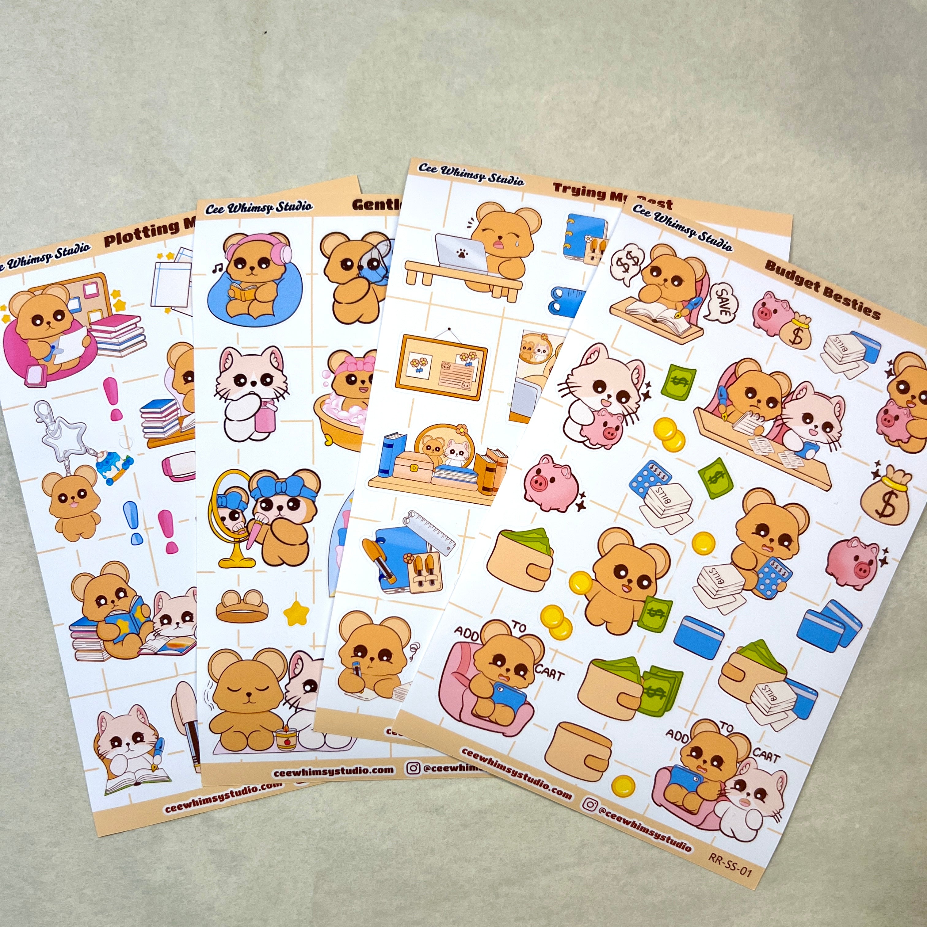 Cozy Routine Sticker Sheet Bundle | 4 Planner Sticker Sheets – Cee ...