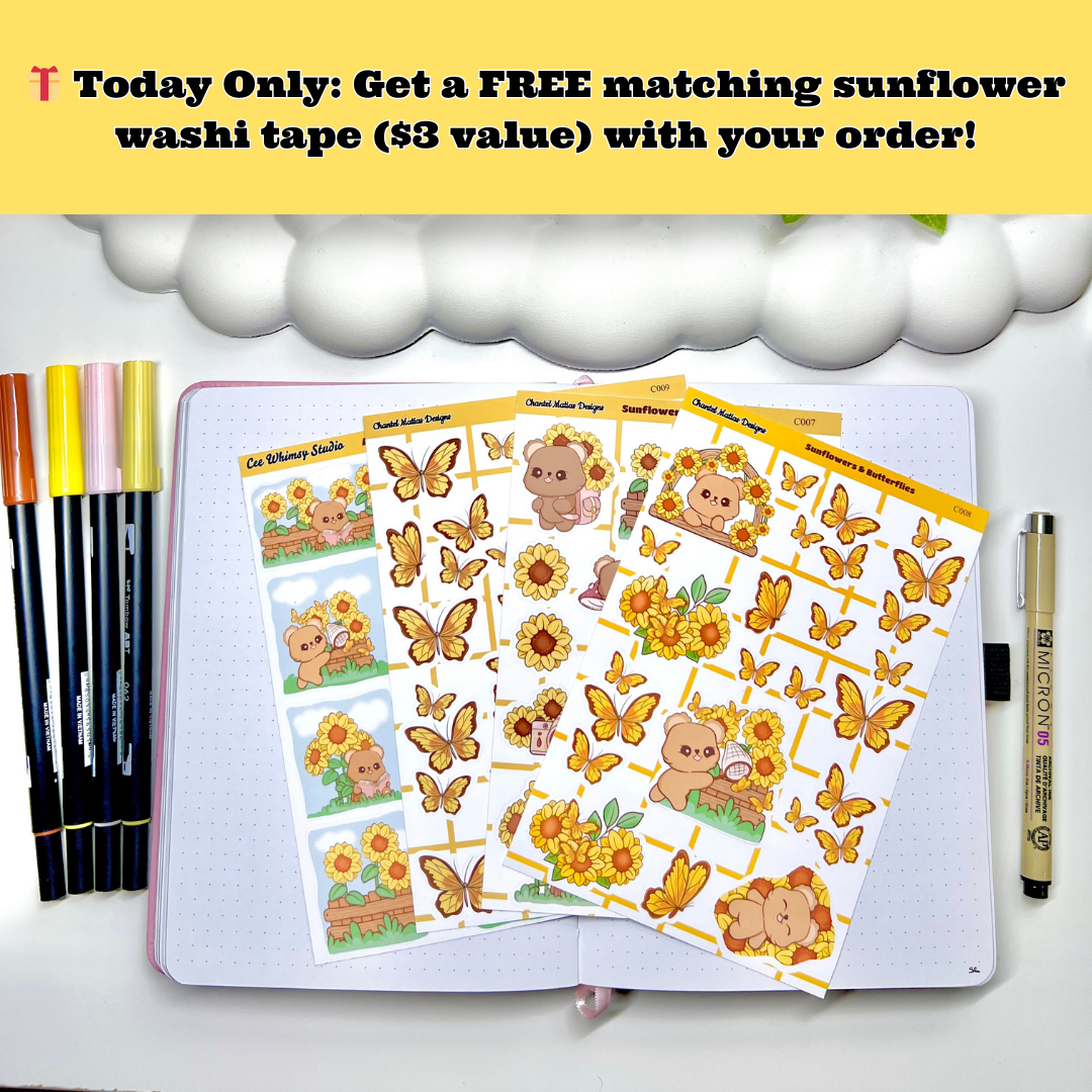 Sunflower Butterflies Sticker Bundle