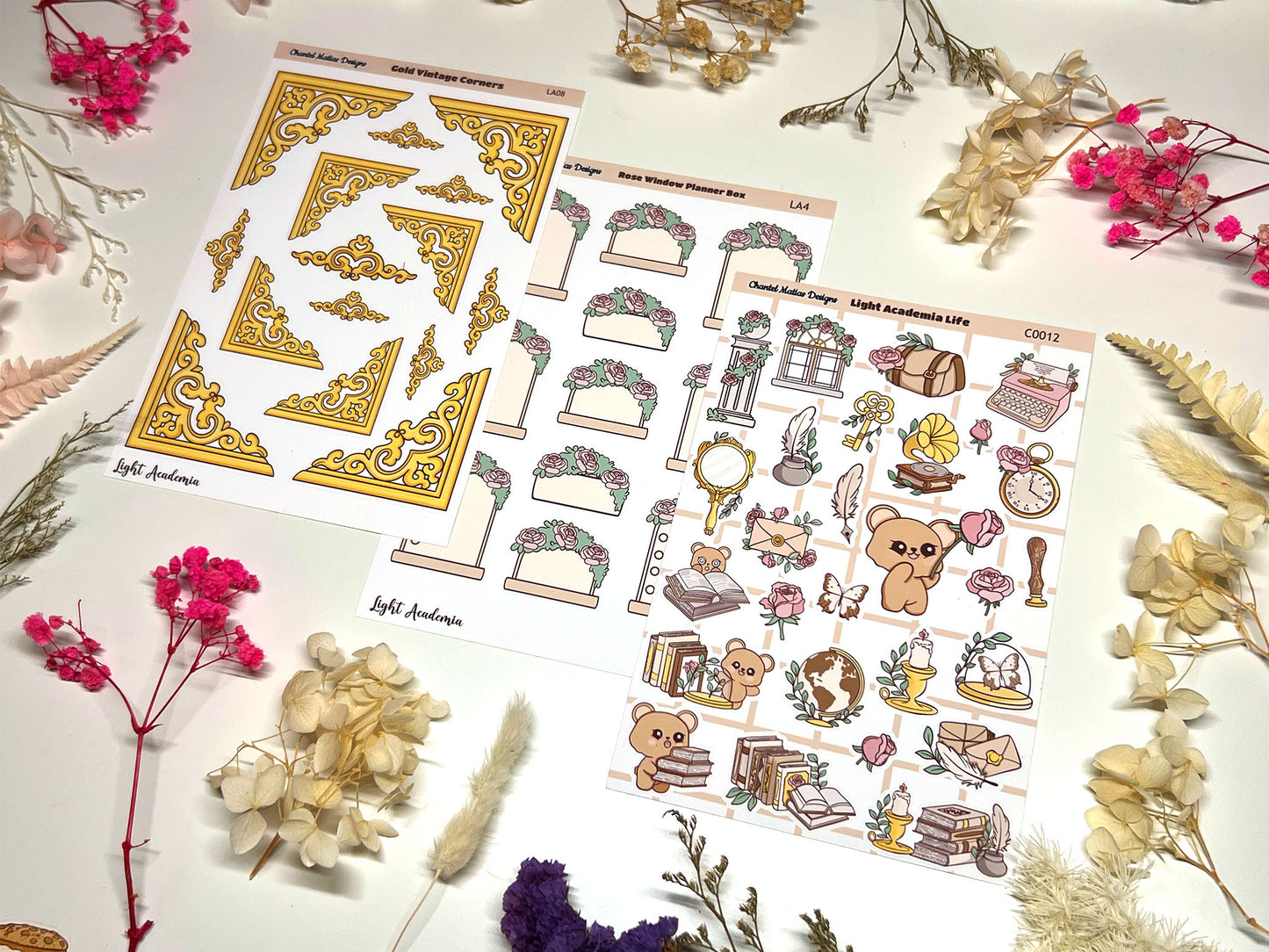 Light Academia Planner Sticker Collection
