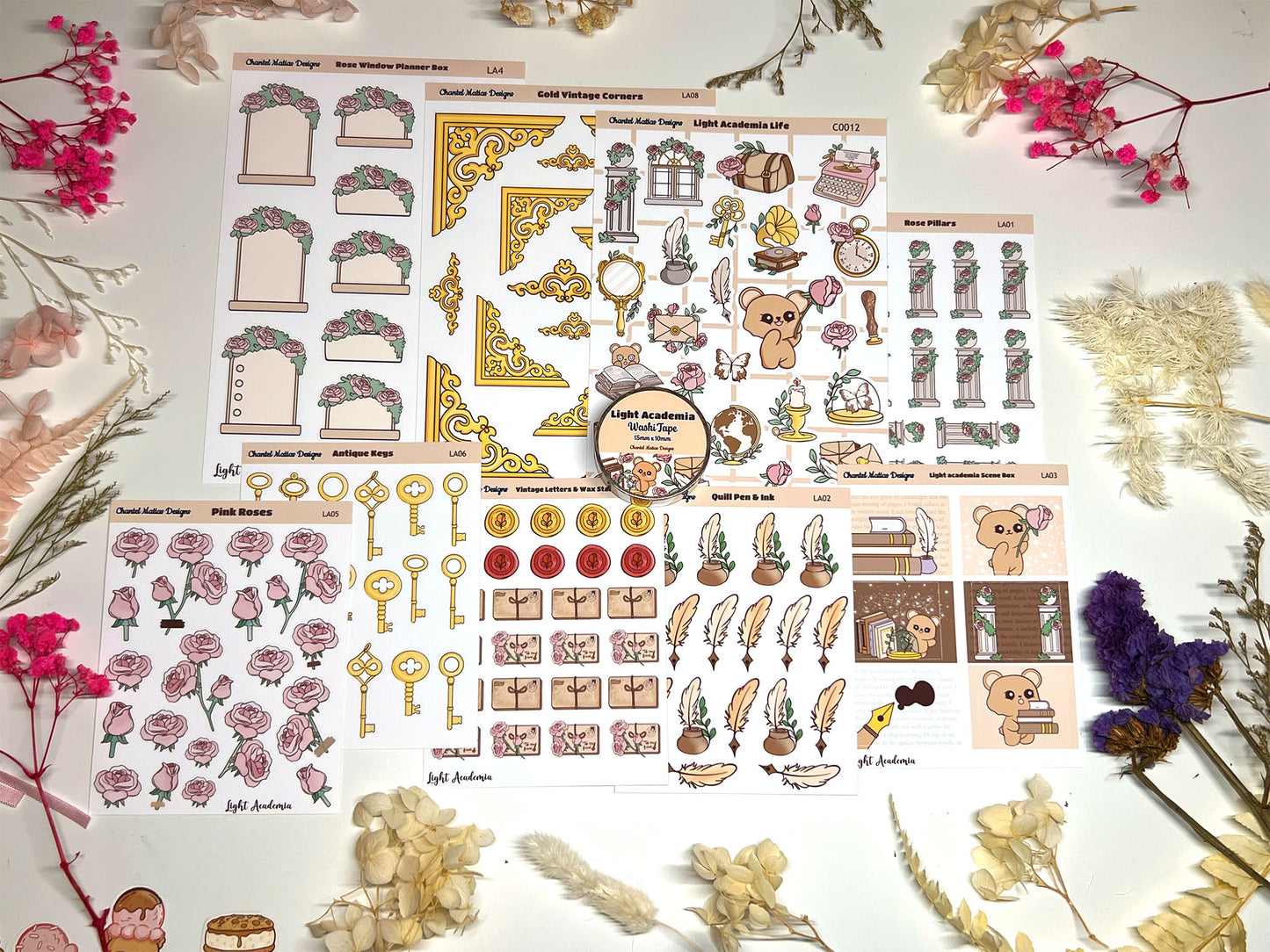 Light Academia Planner Sticker Collection