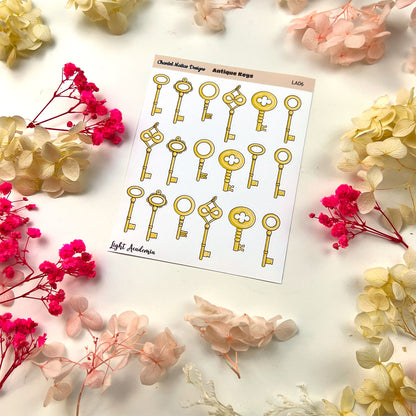 Antique Keys Planner Sticker Sheet