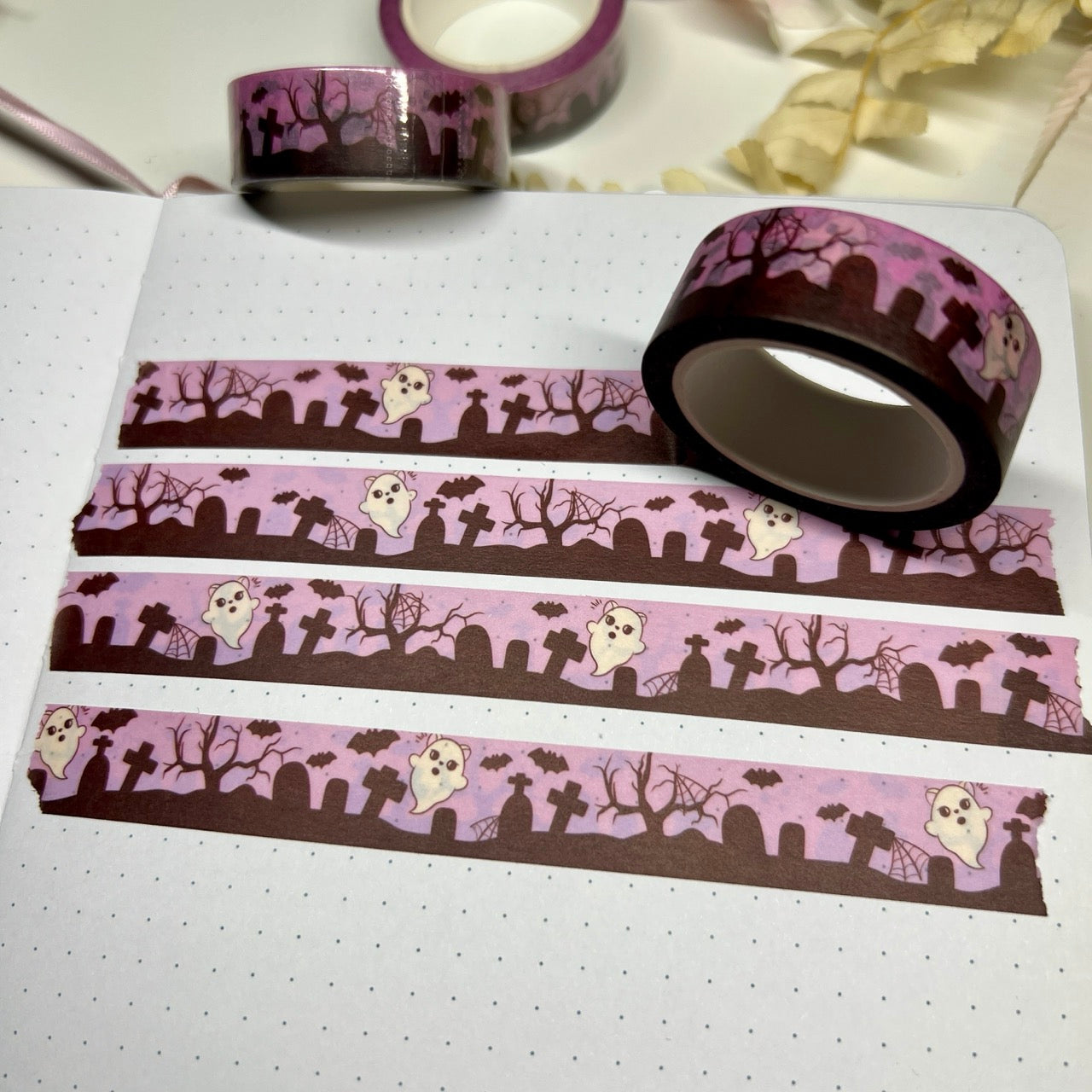 Graveyard Ghostie Cats Washi Tape 15mmx10mm