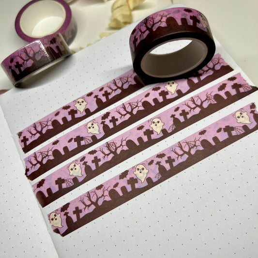 Graveyard Ghostie Cats Washi Tape 15mmx10mm