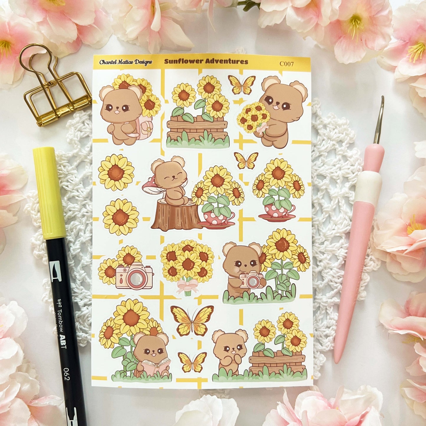 Sunflower Adventures Sticker Sheet