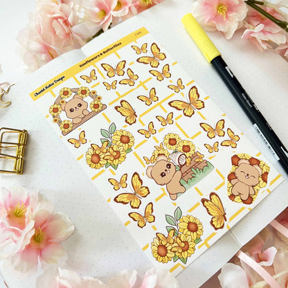 Sunflowers & Butterflies Sticker Sheet