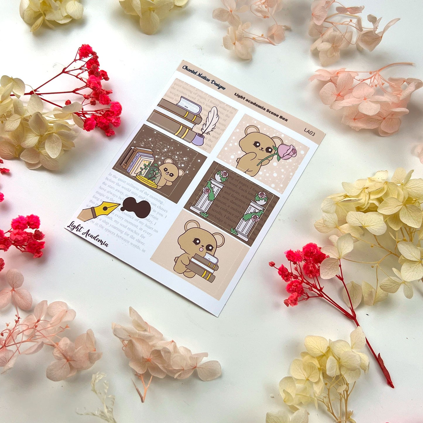 Light Academia Half Boxes Planner Sticker Sheet
