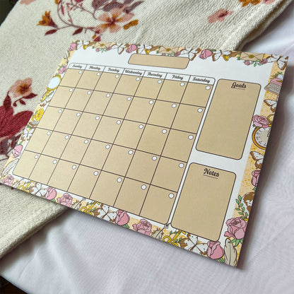 Light Academia Monthly Planner Notepad
