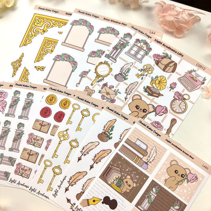Light Academia Planner Sticker Collection