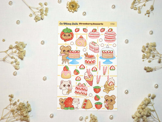 Strawberry Dessert Sticker Sheet