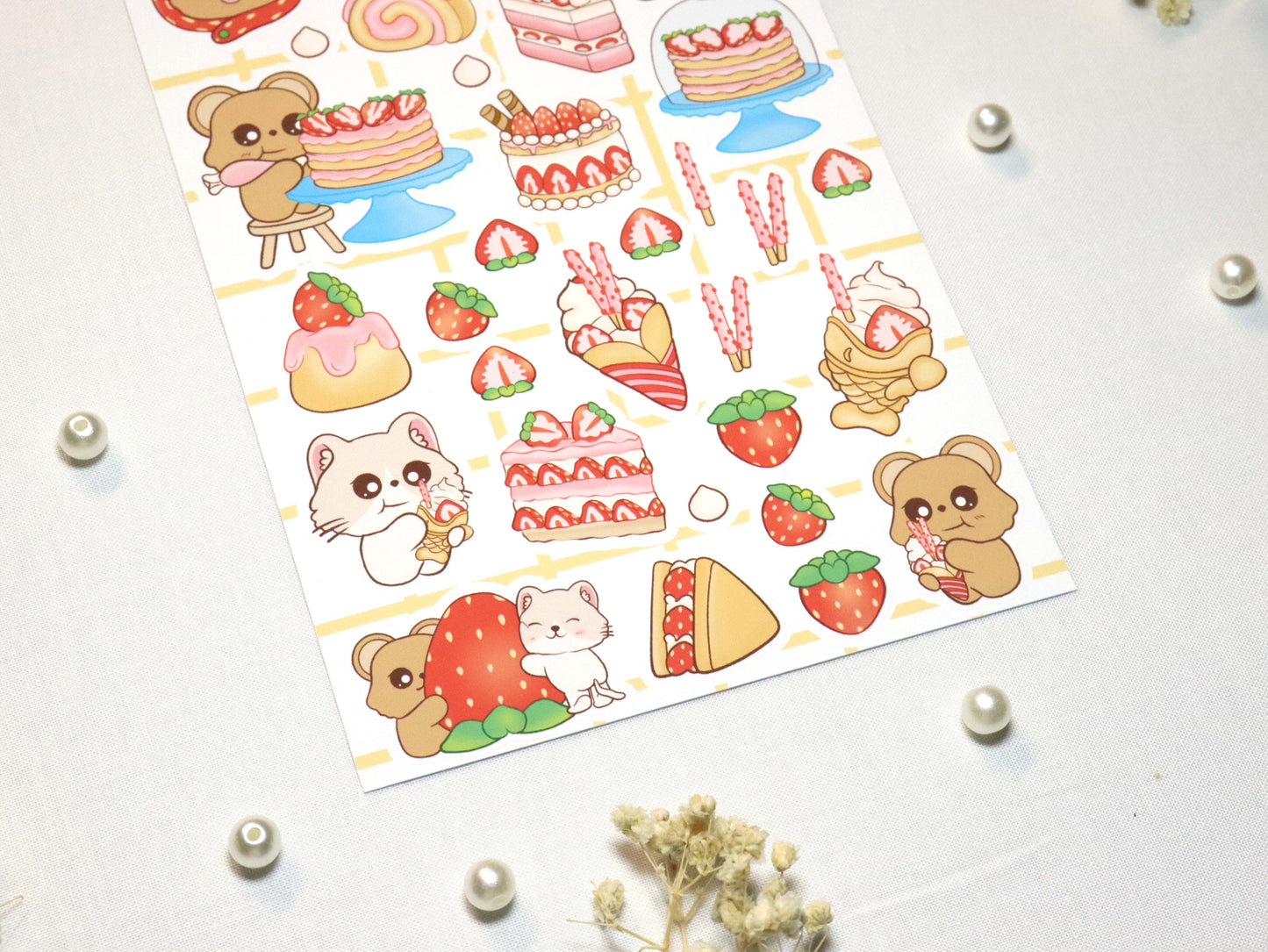 Strawberry Dessert Sticker Sheet