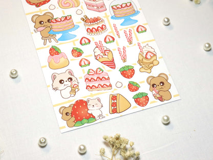 Strawberry Dessert Sticker Sheet