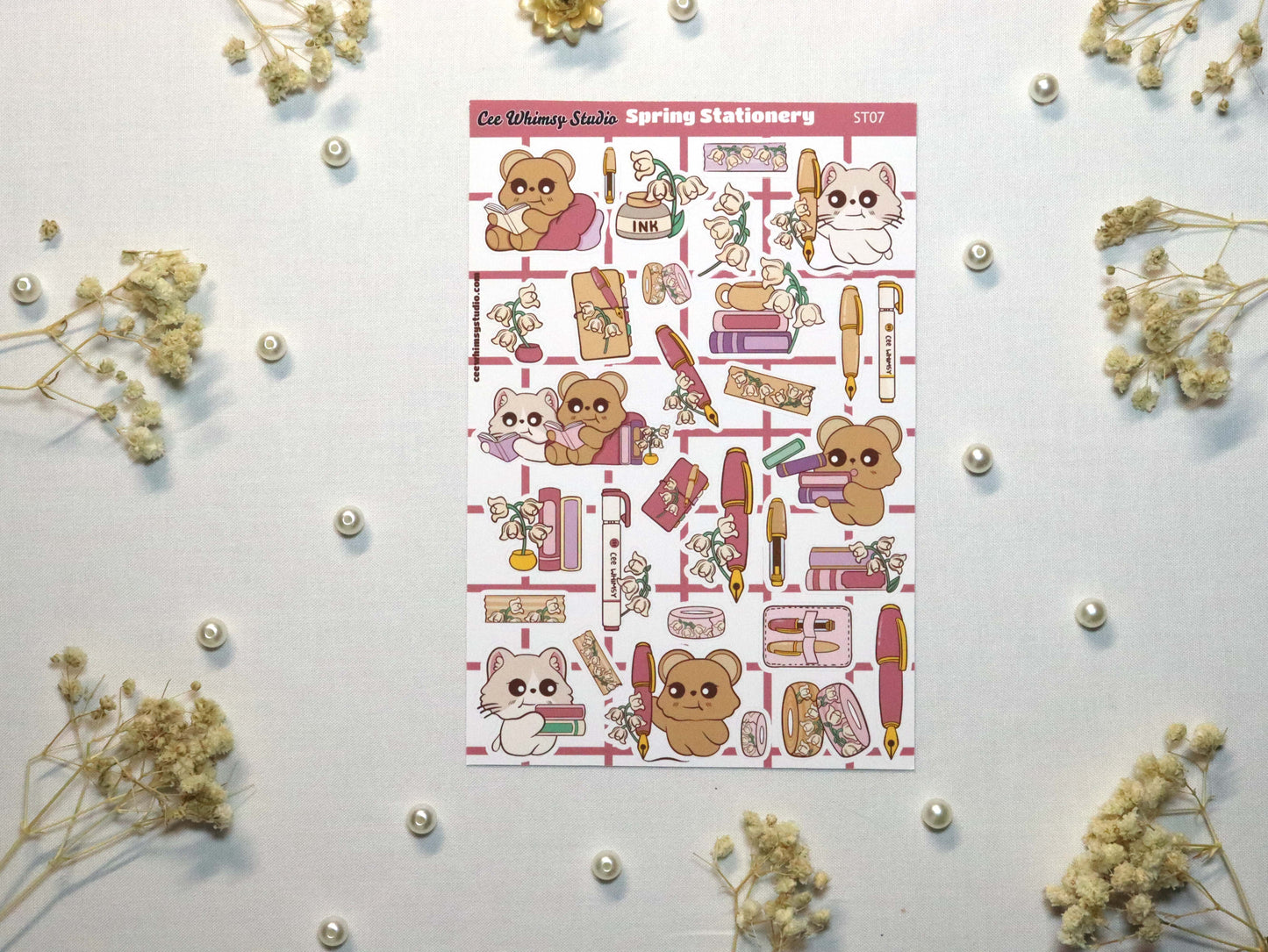 Spring Stationery Sticker Sheet