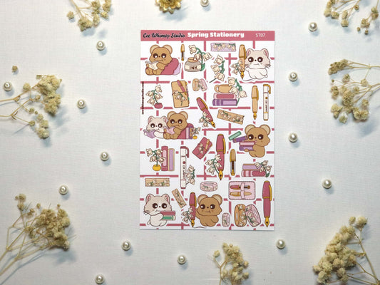 Spring Stationery Sticker Sheet