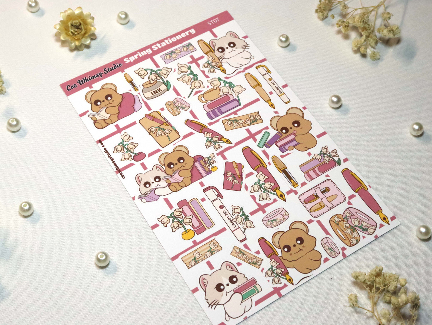 Spring Stationery Sticker Sheet
