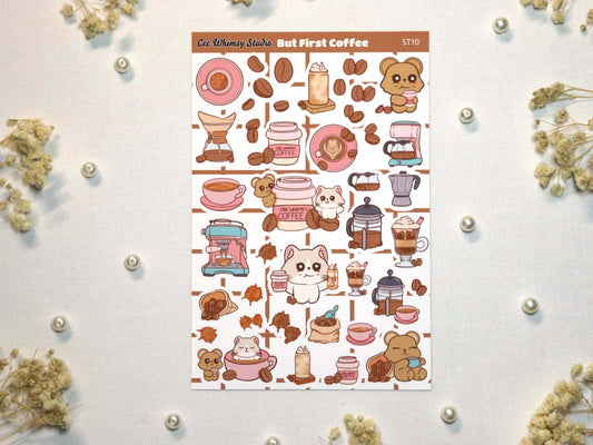 But First Coffee Sticker Sheet